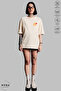 Women's Crew Neck Seashell Printed Cotton Oversize Short Sleeve T-Shirt - 2