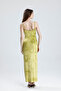 Slit Strap Lycra Viscose Dress |   Elb35782 Peanut Green Batik - 5