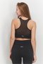 Women Non Padded Sleeveless Moto Sports Bra, Black - 4