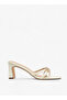 Women's Bow Embellished Slip-On Sandals with Block Heel - 3