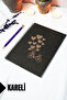A5 Bicycle Balloon Themed Black Kraft Notebook with Cover - Checkered Notebook - 60 Sheets (120 Pages) 15X21Cm