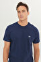 Regular Fit Regular Cut Crew Neck Cotton Navy Blue T-Shirt - 2