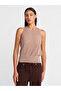 10766 Crew Neck Slim Knitwear Blouse-Mink