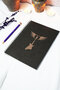 A5 Guitar Themed Black Kraft Cover Notebook - Unlined Notebook (120 Sheets) 15X21 cm - School Notebook