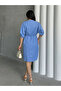 Women's Striped Half-Button Midi Length Dress - 5