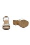 59244 Beige Genuine Leather Heeled Women's Sandals - 7
