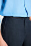 100% Linen Regular Fit Regular Cut Blue Shorts with Elastic Waist Detail - 5