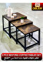 3 Pcs Square Nesting Coffee Tables Set Stackable Side Tea Accent Tables End Table Bedside Home Desk