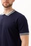 Hornet Polo T-Shirt - Navy Blue Men's Polo T-Shirt with Stripe Collar and Sleeve Detail Stylish Design - 4