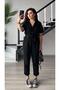 Black Muslin Belted Jumpsuit - 5