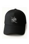 Black Unisex Sports Hat Summer Cotton Sweatband & Air Holes Embroidered