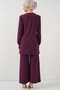 Women's Tunic Pants Bottom Top Set 6663 - Purple - 6