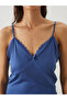 Blue V-Neck Women's Shorts Pajamas Set - 4
