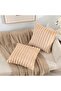 (1 Piece) Striped Super Soft Plush Throw Pillow Cover 43X43Cm