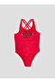 Lcw Eco Fuchsia Printed Girl's Swimsuit