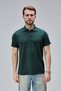 Moon Cover Men's Standard Fit Waffle Fabric Polo Neck T-Shirt – Dark Green