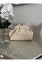 Wicker Look Beige Faux Leather Clutch Daily and Evening Dress Women's Bag - 5
