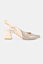Women's Mink Patent Leather Genuine Leather 34-35-41 Number Heeled Open Back Shoes - 5