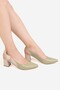 Women's Green Patent Leather Genuine Leather 34-35-41 Number Heel Back Open Shoes - 6