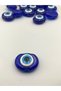 10 Pieces Dark Blue Flat Plastic Evil Eye Beads 3 cm X 2 cm
