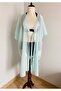 Women's Water Green Turquoise Thin Cotton Front Tie Pareo - 2