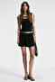Seralya women's sleeveless window collar neckline slim black blouse - 4