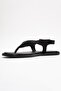 Belinda Black Suede Genuine Leather Women's Flip Flops Sandals - 4