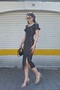 Watermelon Sleeve Small Flower Pattern Slit Dress - 6