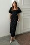 Black Sleeve Paneled Dress with Processing Detail