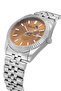 Metal Case with Lens Calendar Men's Wrist Watch Silver Coffee Color Pl-0988E4X