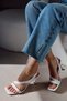 Botte Women's Square Toe Tape Detailed Heeled Slippers Sandals - 3