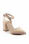 Matte Beige Satin Women's Classic Heeled Shoes01726140038 - 3