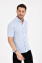 Men's Short Sleeve Slim Fit Knitted Shirt 2613 - 2