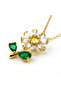 Green White Zircon Stone Daisy Flower Steel Necklace