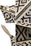 Bohemian Pattern Large Makeup and Hair Straightener Bag |   38X16X16Cm |   Black-Beige Zippered Organizer - 3