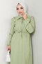 Mint Green Dress with Zipper Ruffle Detail - 2