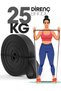 25kg Barfiks Rubber Gym Resistance Band Training Muscle Building Band Black (Hard)