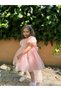 Baby Girl Short Sleeve Long Bow Birthday Party Wedding Special Occasion Evening Dress Girl's Dress - 3