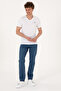 Men's Slim Fit V-Neck White Basic T-Shirt 50297985-Vr013 - 4