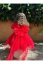 Baby Girl Short Sleeve Long Bow Birthday Party Wedding Special Occasion Evening Dress Girl's Dress