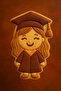 Cute Graduated Girl Dough Sculpting/Cookie, Ceramic, Polymer Clay, Play Dough/Mixed Color