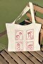 Cowboy Pinterest Pattern Tote Bag - Artistic Canvas Shoulder Bag - Women's Shopping Bag - 2
