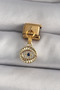 316L Steel Gold Color Hanging Zircon Stone Eye Model Nomination Charm