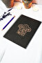 A5 Black Kraft Covered Recipe Notebook - Unlined Notebook - 60 Sheets (120 Pages) 15X21 cm - Plain Notebook