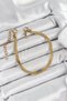316L Steel Gold Color Flat Chain Model Women's Bracelet - 2