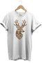 Hunting Mosaic Pattern Deer Design Printed 100% Cotton Regular Fit Crew Neck Premium T-Shirt