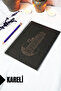 A5 Pizza Tower Themed Black Kraft Notebook with Cover - Checkered Notebook - 60 Sheets (120 Pages) 15X21 cm
