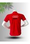 Audi Logo Printed Polo Neck Cotton T-Shirt