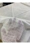 White Square Patterned Thin Lace Fabric – 140 cm Width, Breathable Structure