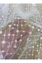 Geometric Patterned White Tulle Fabric – 130 cm Width, Transparent and Modern